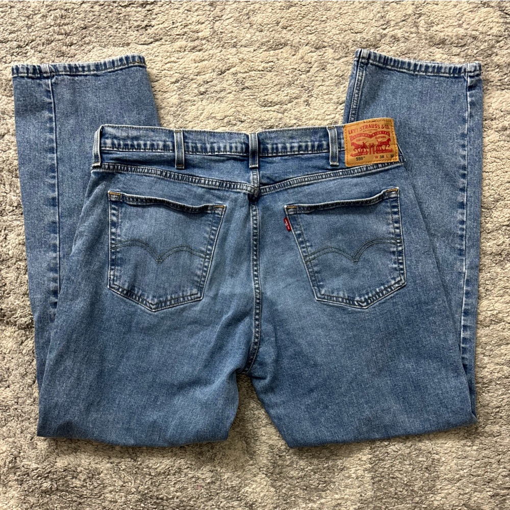 Levi's Relaxed Fit 559 Straight Leg Blue Jeans 38X32